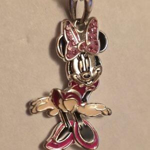 Disney Minnie Mouse Pink and Silver Necklace